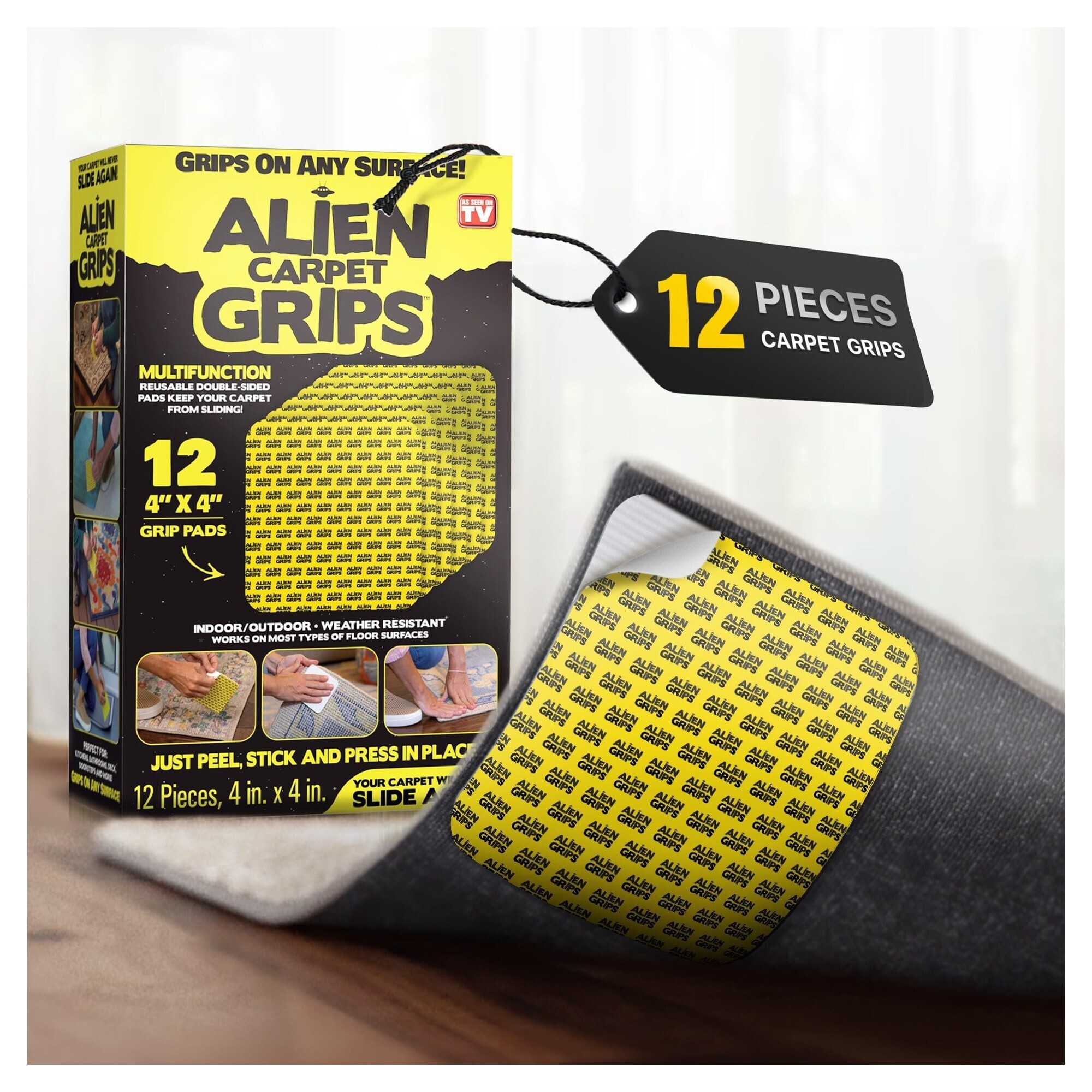 Alien Grip Rug Gripper Carpet Tape - 12-Piece